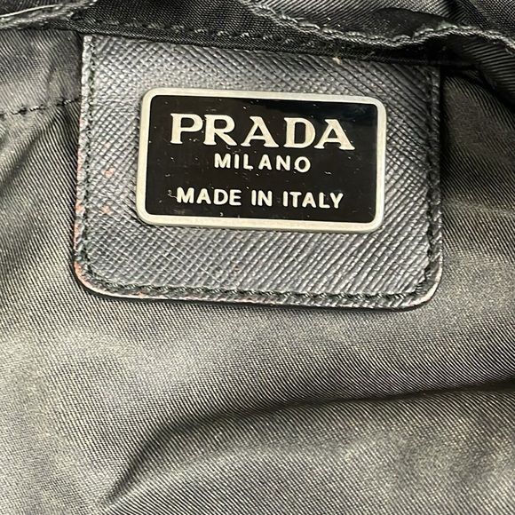 Prada Tessuto Black Nylon Backpack Double Pocket Drawstring Buckle Designer - Picture 5 of 14